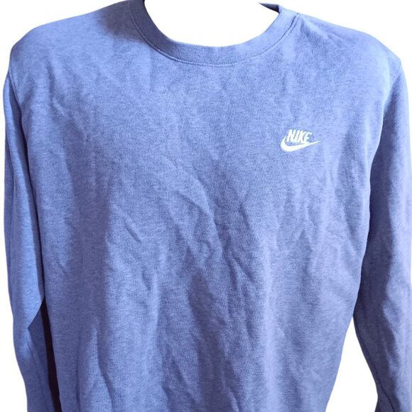 Men's Sweatshirt Large Nike Logo Crewneck Y2K  Fleece Heather Gray - Picture 1 of 5